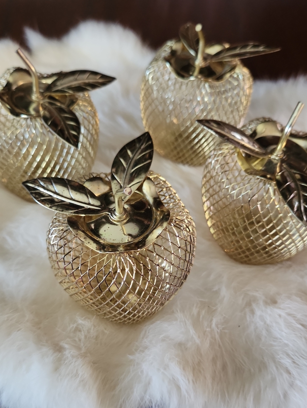 Free Add On Gold Decorative Apples - Set of 4